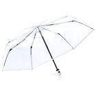 Auto 3-Fold Clear Travel Umbrella for Men & Women