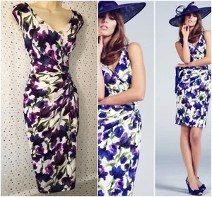 ✨ Phase Eight Sweet Pea Stretch Bodycon Floral Holiday Wedding Dress Size UK 16 - Picture 1 of 7