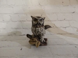 Vintage Homco Owl Figurine On Branch #1114 Ceramic 5" Tall  - Picture 1 of 10