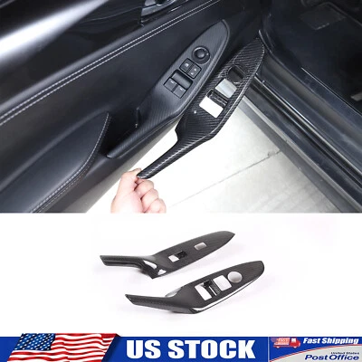 Cubierta de moldura de panel elevador de ventana de fibra de carbono real para Mazda MX-5 Miata 2016-2024 Foto 1 de 4