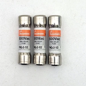 3 NEW Bussmann FNQ-2-1/2 Fuse Time Delay 2.5A 500 VAC - Picture 1 of 5