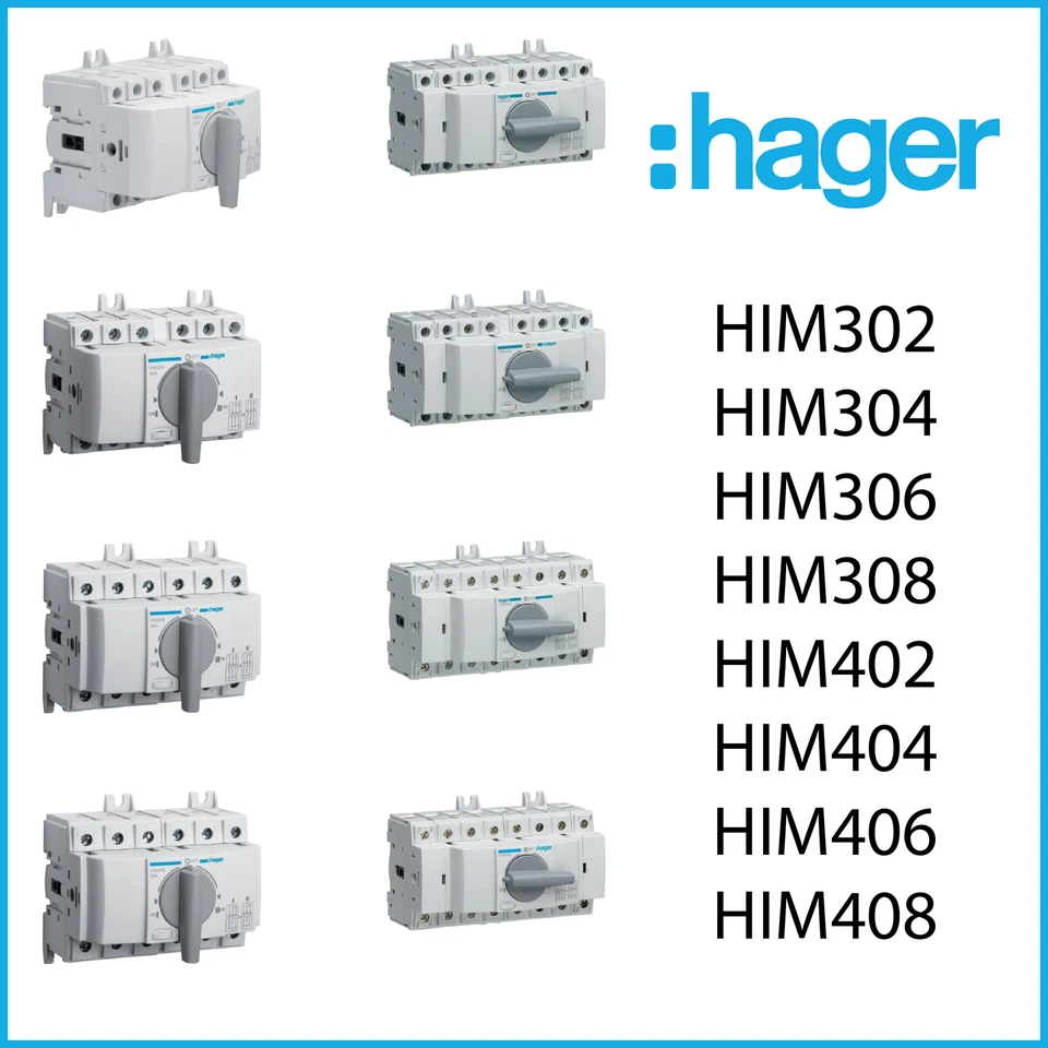 Hager HIM 302 304 306 308 402 404 406 408 Lastumschalter modular 20 A bis 80 A