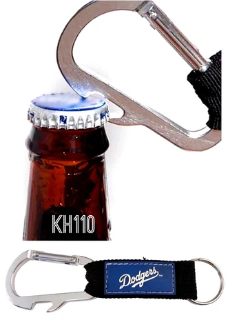 MLB Los Angeles Dodgers Official Carabiner Climbing Keychain Bottle Opener Cover