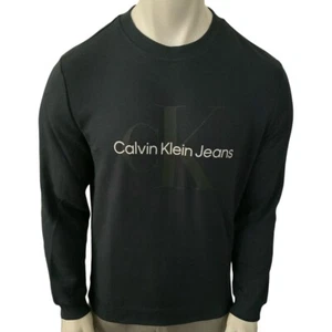 SUDADERA MANGA LARGA HOMBRE NUEVA CON ETIQUETAS CALVIN KLEIN PRECIO DE VENTA SUGERIDO POR EL FABRICANTE $65.99 AZUL MARINO CUELLO REDONDO - Imagen 1 de 5