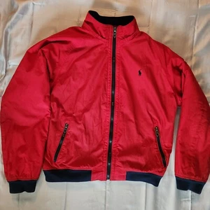 Polo Ralph Lauren Bomber Jacket VTG Fleece Lined RedMen XL Talon Zippers Pony - Picture 1 of 14
