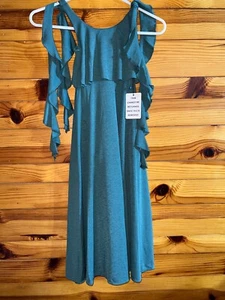 NWT Mia Joy Joyfolie Sage Noemi Dress Ruffle Shoulder Ties Girls Size 5 - Picture 1 of 3