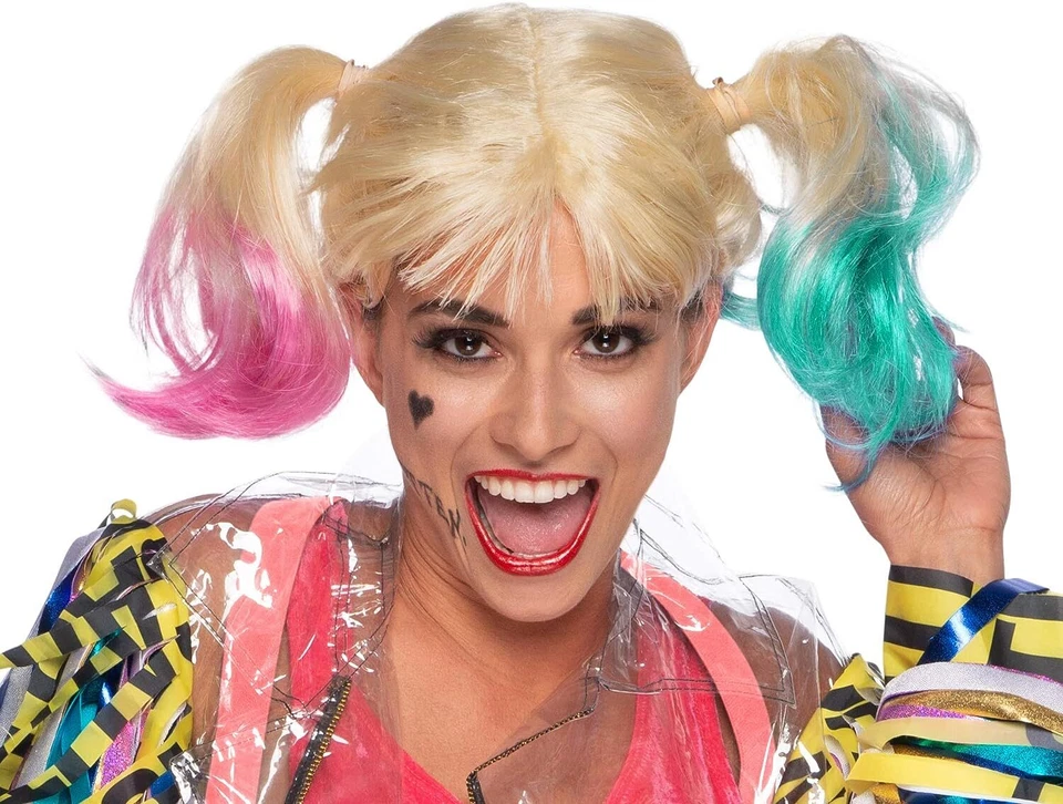 Rubies Birds of Prey Harley Quinn Pigtails Wig Adult Halloween Costume 201774