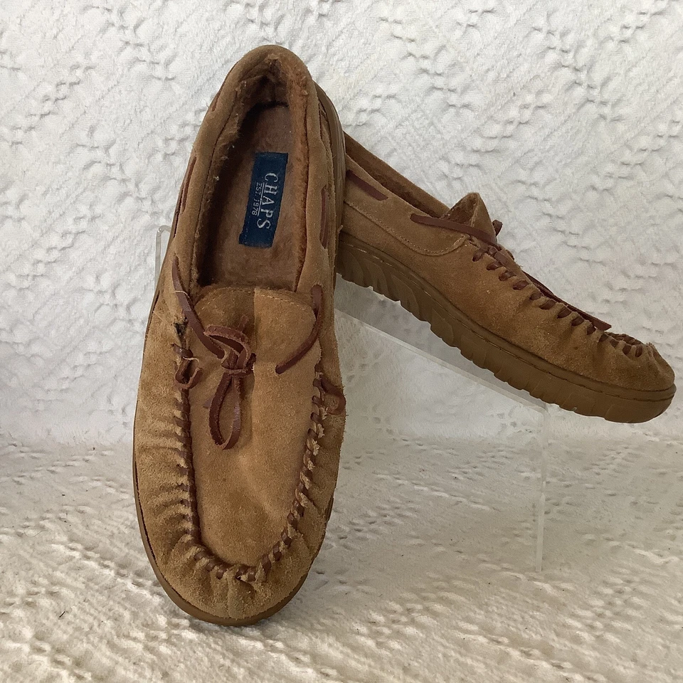 Zapatillas de cuero de gamuza marrón genuino CHAPS de segunda mano, talla M 8/9 Foto 1 de 4