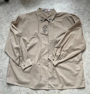Damen Bluse, original Alphorn Trachtenmode, Gr. 48, beige, Stickereien - Bild 1 von 4