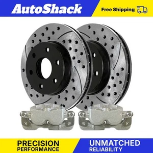 Front Drilled Slotted Brake Rotors Calipers for Chevy Express 1500 5.3L V8 - Picture 1 of 7