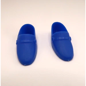 Mattel Barbie Ken Doll Blue Plastic Loafers Pair Slip Ons Vintage - Picture 1 of 5