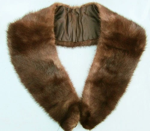 Suéter vintage cuello visón elección de piel marrón o marrón claro acento glamour Foto 1 de 1