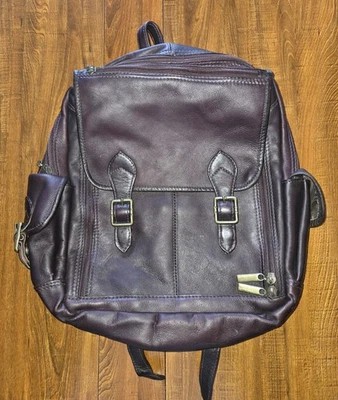  Brown Genuine Leather Backpack Bag Unisex Made in Columbia  - Image 1 of 4