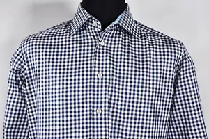 Camisa ETON Gingham Check corte contemporáneo abotonada talla 43/17 - Imagen 1 de 8