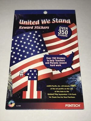 R/W/B School Teacher Rewards UNITED WE STAND 9/11 USA x350 Pegatina Bandera Americana Foto 1 de 3