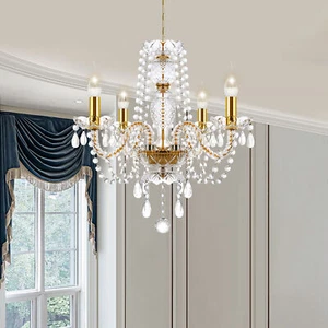4-Light Crystal Chandelier Modern Ceiling Light Lamp Pendant Fixture Lighting - Picture 1 of 12