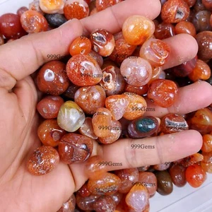 Wholesale 10 Pcs Natural Orange Onyx tumble Shape Gemstone Lot 10-20 mm - Picture 1 of 11