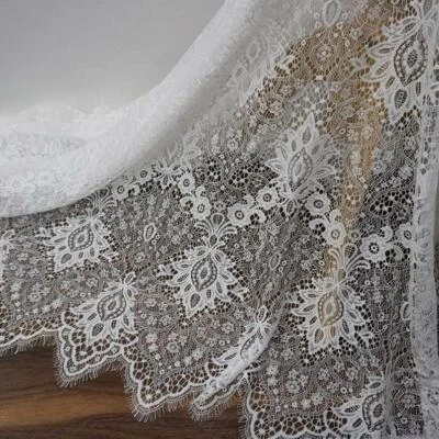 Gorgeous Chantilly Lace Fabric French Floral Lace Embroidery Bridal Fabric 1Yard - Image 1 of 4