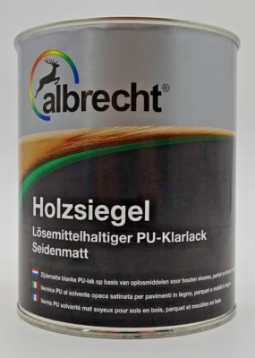 Albrecht Holzsiegel PU Klarlack farblos seidenmatt Holzschutz Holzlack - 0,75 L - Bild 1 von 4