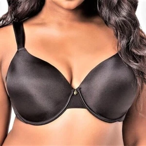 Bra 44DDD 46DD T-Shirt Black Underwire Padded Smooth Shaping ASHLEY STEWART New - Picture 1 of 4