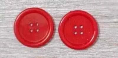 red large plastic buttons sewing 4 holes 1 1/8 inch set - Image 1 of 2