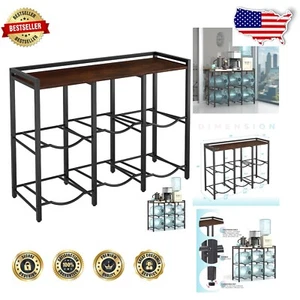 Space-Saving Heavy-Duty Water Dispenser Stand with Rustic Wood Shelf - 6 Bottles - Picture 1 of 11