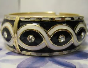 Dolly-Bijoux Bracelet Jonc 60mm Ouvrable Rond Emaillé Multicolor Pavé Diamant Cz - Picture 1 of 2