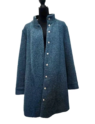 Chaquetón The Limited para mujer talla L azul tweed mezcla de lana acedemia oscura atemporal Foto 1 de 4