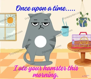 Once Upon a Time I Ate Your Hamster This Morning Cat, arte de sublimación, clip - Imagen 1 de 6
