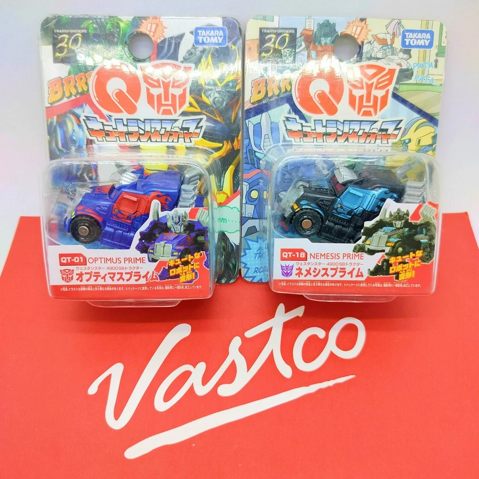 Takara Tomy Choro-Q Transformers Lot of 2 Optimus & Nemesis Prime QT-01 QT-18 - Image 1 of 4