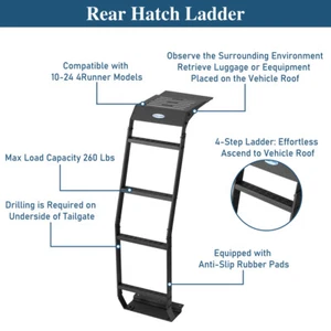 Hatch Ladder Tailgate Trunk Roof Access Pedal Step for 10-24 Toyota 4Runner 5th - Picture 1 of 16
