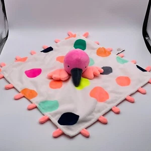 Lovey Oh Joy! Target Pink Flamingo Polka Dots Fleece Plush Baby Security Blanket - Picture 1 of 9