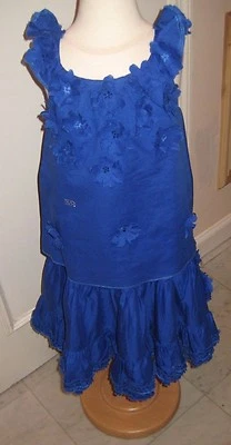 Blusa sem mangas linda designer SONIA RYKIEL meninas azul cobalto tamanho 14 nova com etiquetas - Imagem 1 de 4