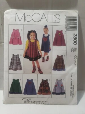 McCalls Sewing Pattern 2300 Child's & Girl's Dress Size 2,3,4 -Cut Complete- - Image 1 of 4