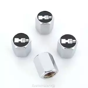 Hummer H2 Logo Tire Stem Valve Caps (Chrome) - Picture 1 of 2