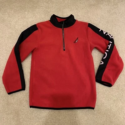 Suéter Nautica Rojo Negro Polar 1/4 Cremallera Manga Larga Niños Talla 6 Foto 1 de 4