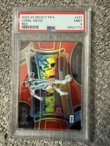 2023-24 Select FIFA Fútbol Rojo #221 Lionel Messi Argentina PSA 9 COMO NUEVO - Imagen 1 de 2