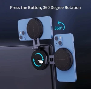 Car MagSafe Phone Holder Side Mount Foldable Invisible Cradle Stand 360 Rotation - Photo 1/16