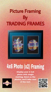 Custom Picture Framing - 4x6 Photo (x2) Single Mat Board Sports Pokemon Auto - Picture 1 of 8