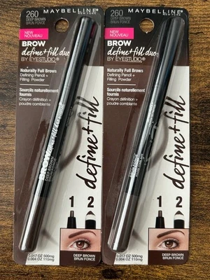 2 Maybelline EyeStudio Define + Fill Duo Pencil & Filling Powder 260 DEEP BROWN - Image 1 of 3