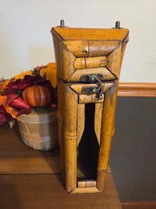 Vintage Bambus Holz Wein Schnaps Flaschenhalter Display - Bild 1 von 2