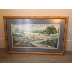 Primitive Folk Art "A Day Together" Limited Edition Print Beth Cummings Framed - Picture 1 of 8