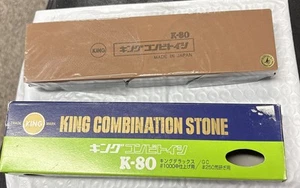 KING COMBINATION K-80 #250#1000 TWO SIDED WHETSTONE, JAPAN - Picture 1 of 13