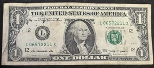 2009 San Francisco $1 Bill X Note Double 22 Snake Eye 11’s Note - Picture 1 of 2