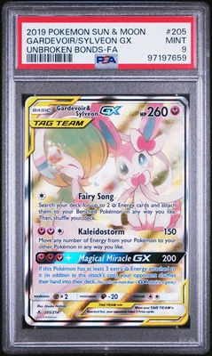 Sun & Moon Unbroken Bonds Sylveon GX Gardevoir Unbroken Bonds-Fa 2019 PSA 9 #205 Foto 1 de 2