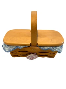 2000 Longaberger Horizon of Hope Cancer Basket w/Liner Protector Lid Tie On - Picture 1 of 5