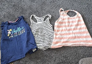 3 Tops Mädchen Blau Gestreift 146/152 Sommer - Bild 1 von 3