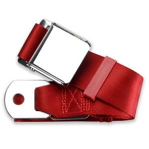 RetroBelt Dark Red Aviation Lap Belt 75" No Hardware Safety Seatbelt Classic - Picture 1 of 3