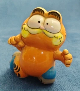 Vintage Enesco Garfield Rollschuhe Schlittschuhe Sport Keramik Katze Figur 1981 - Bild 1 von 7