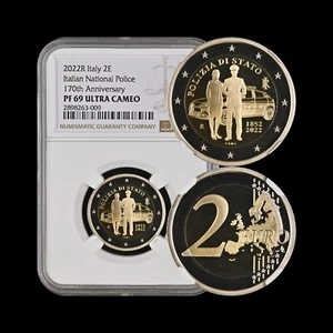 ITALY. 2022, 2 Euro, R - NGC PF69 - Top Pop 🥇 Italian National Police - Picture 1 of 5